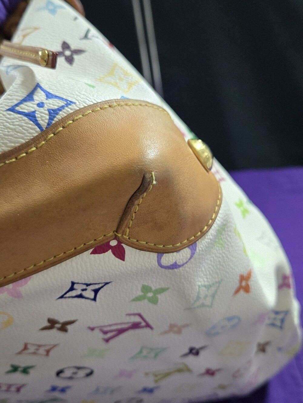 Louis Vuitton Murakami Ursula Multicolor Monogram White Canvas Tote - Picture 5 of 16